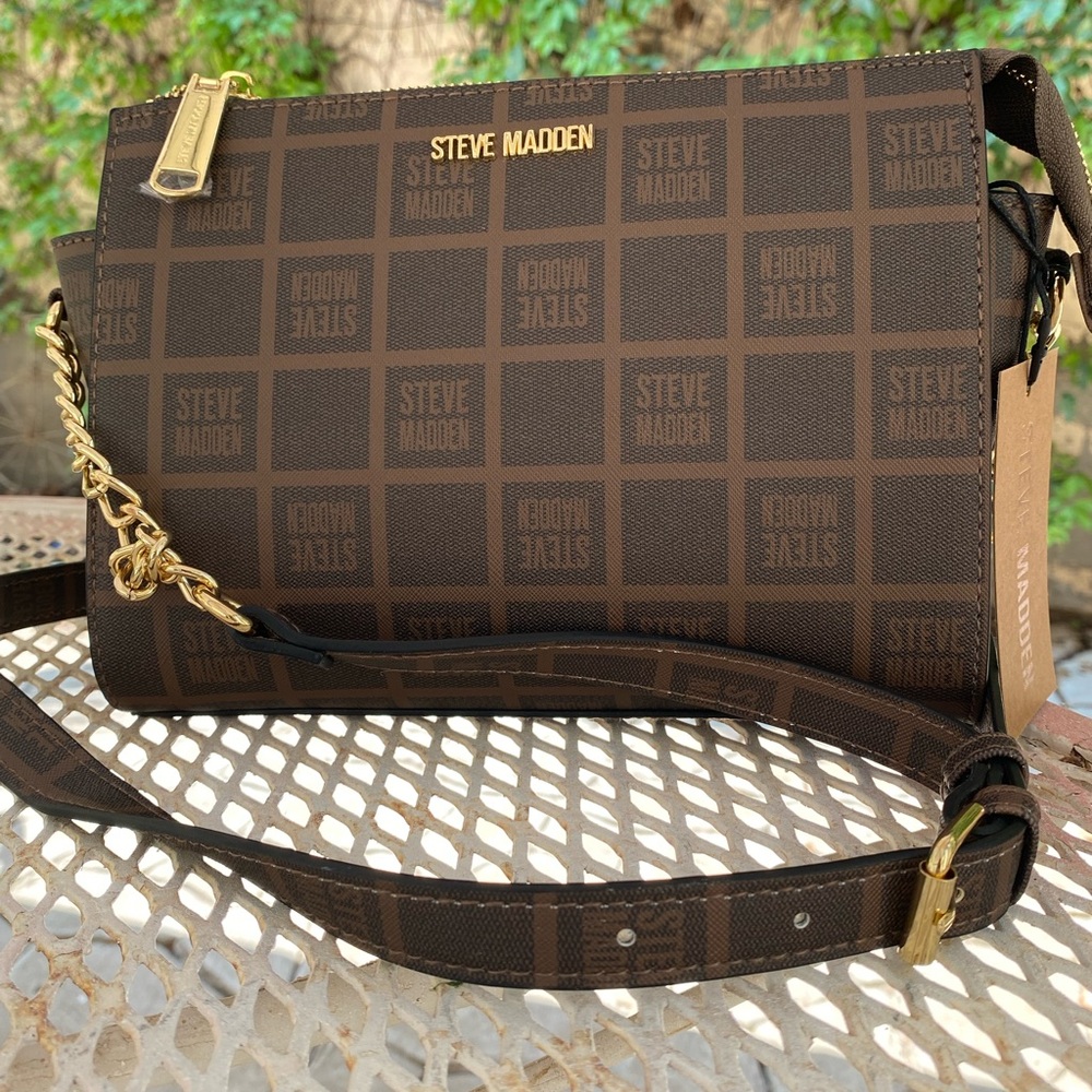 NWT STEVEN MADDEN hand bag casual brown color
